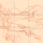 Sepia sketch with grid