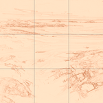 Sepia sketch with grid