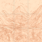 Sepia sketch with grid