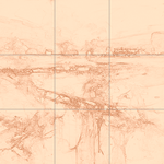 Sepia sketch with grid