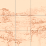 Sepia sketch with grid