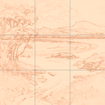 Sepia sketch with grid