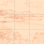 Sepia sketch with grid