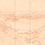 Sepia sketch with grid