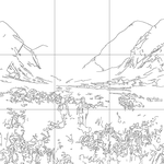 Line drawing with grid