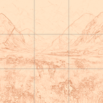 Sepia sketch with grid