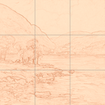 Sepia sketch with grid