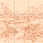 Sepia sketch with grid