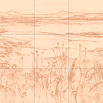 Sepia sketch with grid