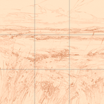 Sepia sketch with grid