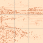 Sepia sketch with grid