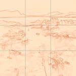 Sepia sketch with grid