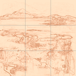 Sepia sketch with grid