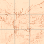 Sepia sketch with grid