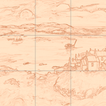 Sepia sketch with grid