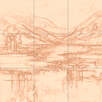 Sepia sketch with grid