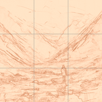 Sepia sketch with grid