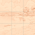 Sepia sketch with grid