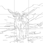 Line drawing with grid
