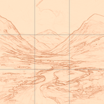 Sepia sketch with grid