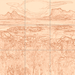 Sepia sketch with grid