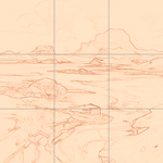 Sepia sketch with grid