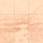 Sepia sketch with grid