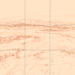 Sepia sketch with grid