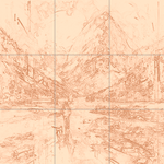 Sepia sketch with grid