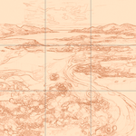 Sepia sketch with grid