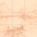 Sepia sketch with grid