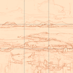 Sepia sketch with grid