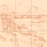 Sepia sketch with grid