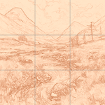 Sepia sketch with grid