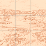 Sepia sketch with grid