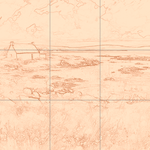 Sepia sketch with grid