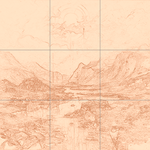 Sepia sketch with grid