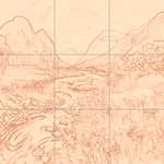 Sepia sketch with grid