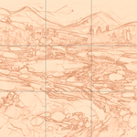 Sepia sketch with grid