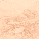 Sepia sketch with grid