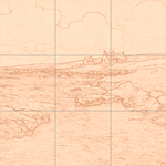 Sepia sketch with grid