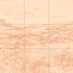 Sepia sketch with grid