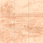 Sepia sketch with grid