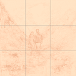 Sepia sketch with grid