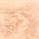 Sepia sketch with grid