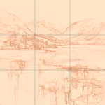 Sepia sketch with grid