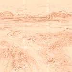 Sepia sketch with grid