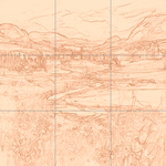 Sepia sketch with grid