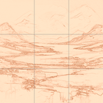 Sepia sketch with grid