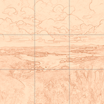 Sepia sketch with grid